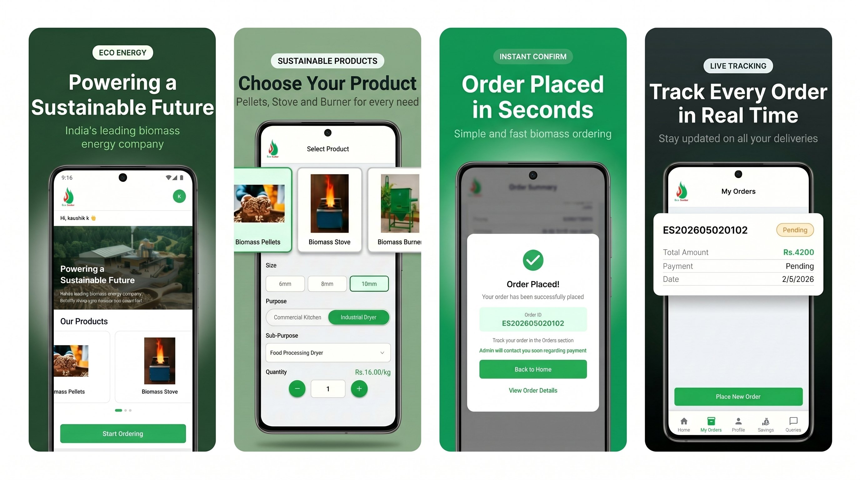 Eco Sudar mobile app product screen